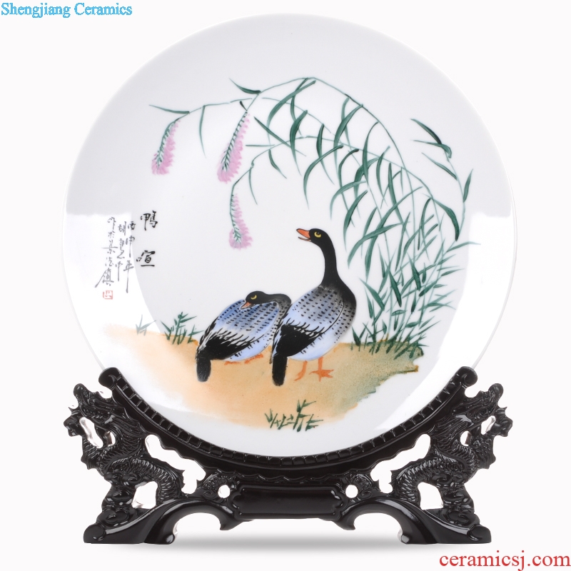 Jingdezhen ceramic Chinese hang dish decorate dish hand-painted sat dish process decoration gifts sitting room porch place