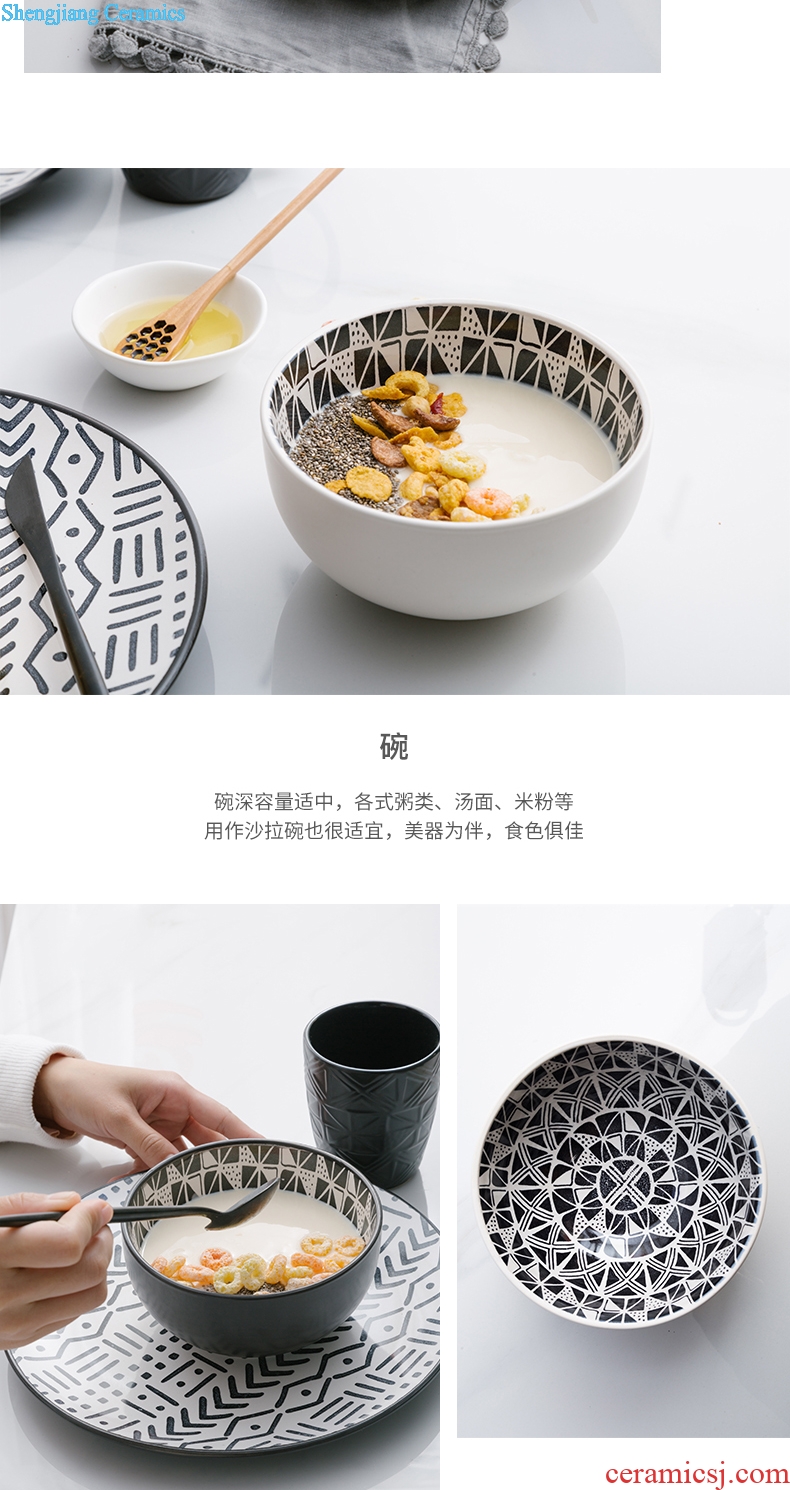 Ijarl million jia Nordic ceramic household jobs rainbow noodle bowl dessert for breakfast bowl of soup bowl with a new plates