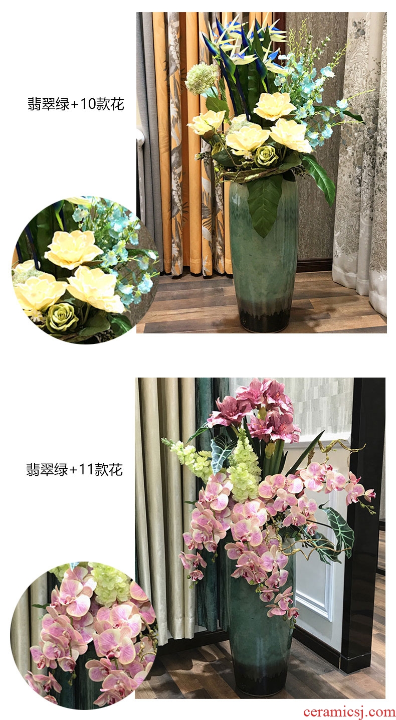 Jingdezhen ceramic exposure to big vase landing simulation flower arranging the sitting room porch villa European contemporary and contracted furnishing articles