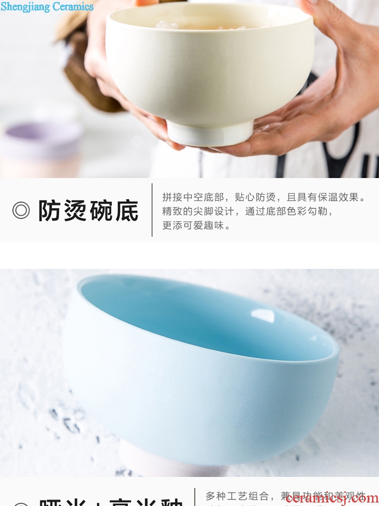 Ijarl million jia creative Korean fresh ceramic salad bowl bowl household utensils lovely xuan month noodles in soup bowl