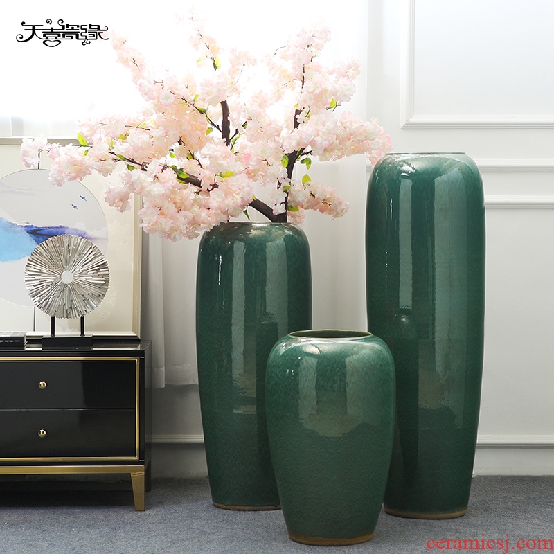 European-style villa hotel flower arranging wine example room sitting room of large vase simulation flower decoration ceramics furnishing articles