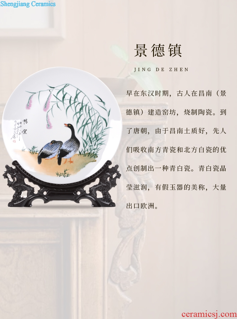 Jingdezhen ceramic Chinese hang dish decorate dish hand-painted sat dish process decoration gifts sitting room porch place