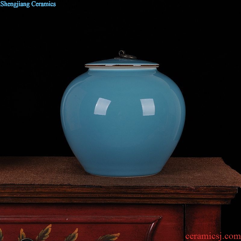Jingdezhen ceramics ceramic blue storage tank caddy home sitting room place hotel kitchen accessories