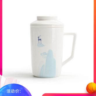 Mr Nan shan nine colored deer ceramic mug with cover filter cup personality mugs office tea cups