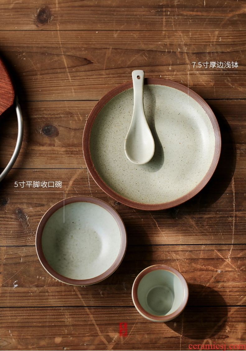 Japanese rough now people eat for ceramic tableware suit set dishes spoon cup club hotel restaurant supplies