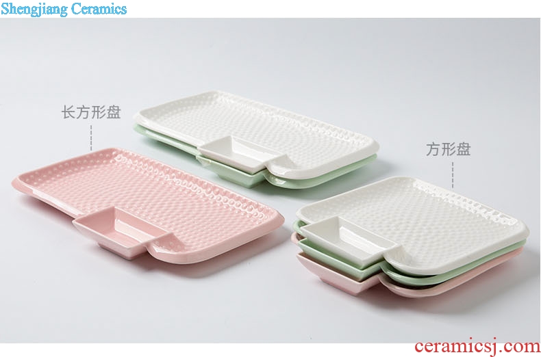 Million fine ceramic cooking dishes home plate of creative beefsteak breakfast tray round Japanese dish plate