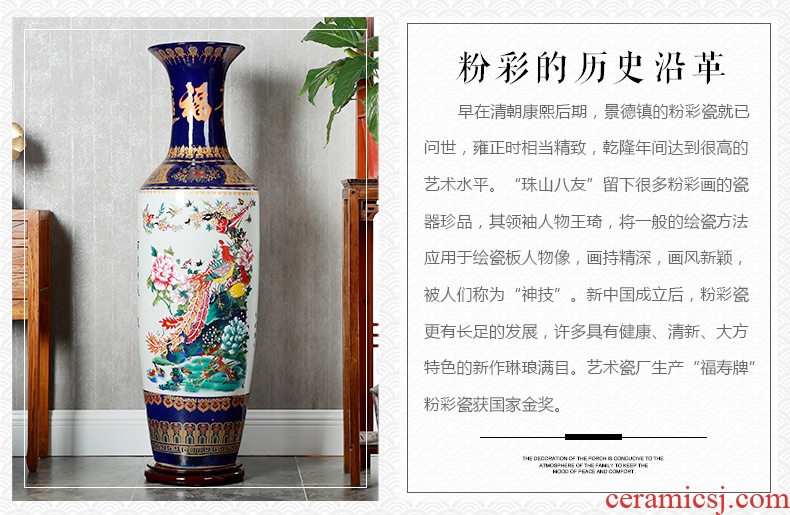 Jingdezhen ceramics blooming flowers large vases, flower arrangement sitting room hotel opening landing decoration as furnishing articles