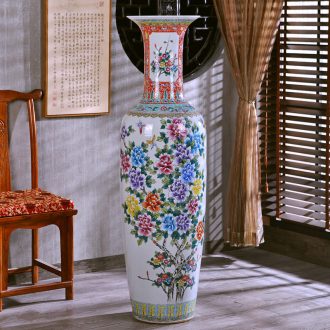 Jingdezhen hand-painted archaize pastel landing crafts are big vase sitting room of modern ceramic vase