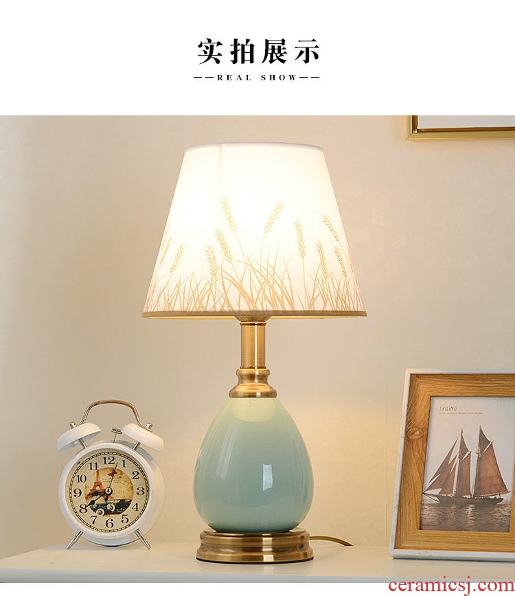 American contracted ceramic desk lamp bedroom luxury Nordic ins teenage web celebrity romance marriage bedside lamp