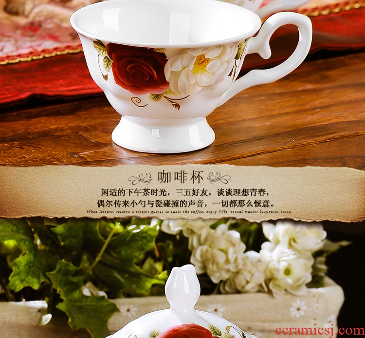 Ceramic coffee cup suit European contracted phnom penh bone porcelain coffee cup tea cups and saucers afternoon tea set