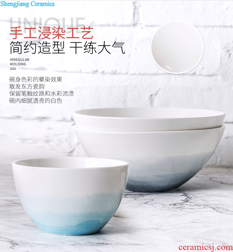 Ijarl million fine Korean creative personality tableware ceramic bowl bowl rainbow noodle bowl household contracted small bowl of rice bowls