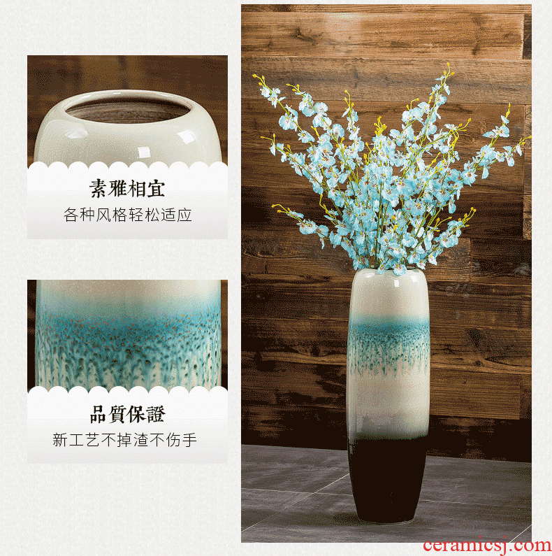 Jingdezhen ground vase large-sized ceramic sitting room porch decorate European contemporary and contracted style flower arranging furnishing articles