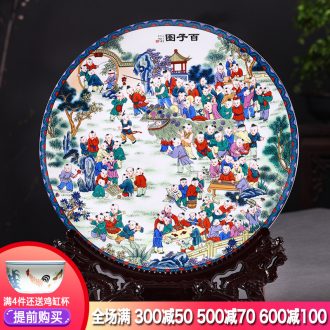 Hang dish of jingdezhen ceramics decoration plate figure Chinese wine rich ancient frame sitting room adornment is placed the ancient philosophers