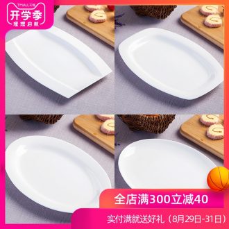 Fish dish jingdezhen bone porcelain tableware of pure creative dish rectangular large fish dish round fish dish plate