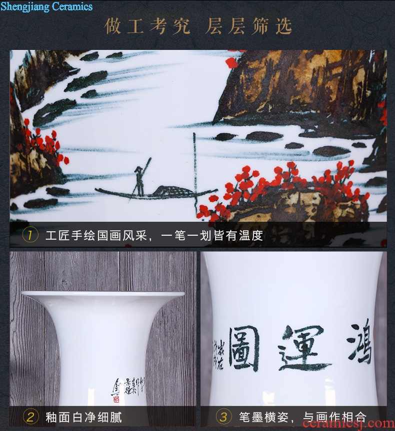 Jingdezhen ceramics of large blue and white porcelain vase sitting room open TV ark adornment of Chinese style household furnishing articles