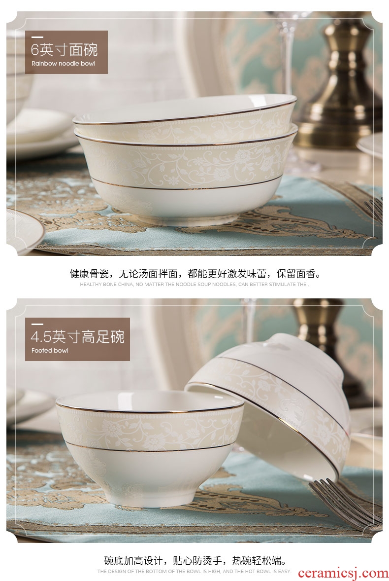 Korean dishes, dishes suit household ceramics bowl combination marriage bowl chopsticks gift box jingdezhen ceramic tableware