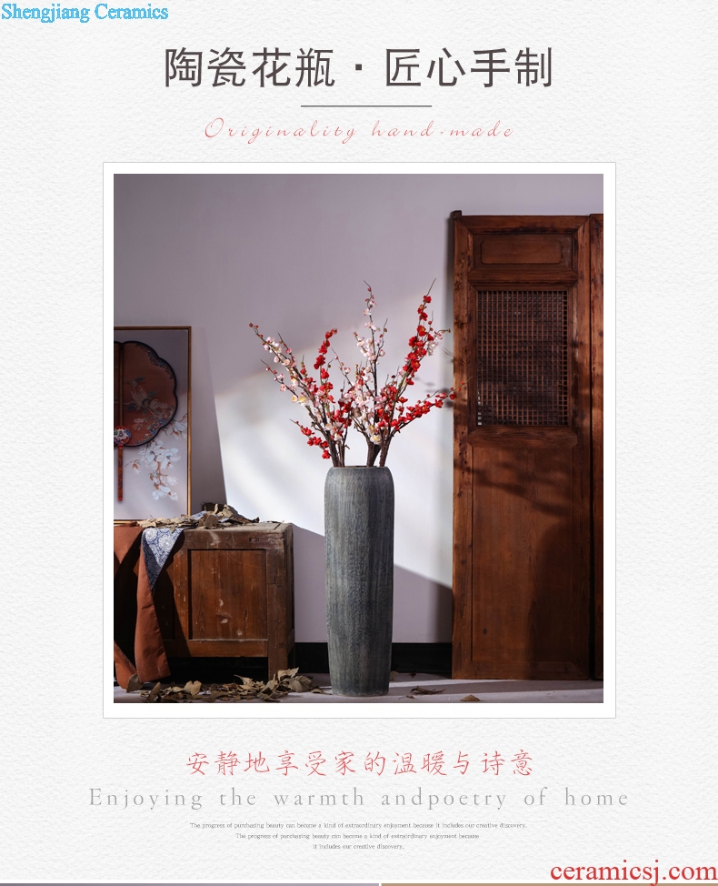 Jingdezhen ceramic vase landing simulation flower suit sitting room porch large Chinese style restoring ancient ways is contracted flower arranging furnishing articles