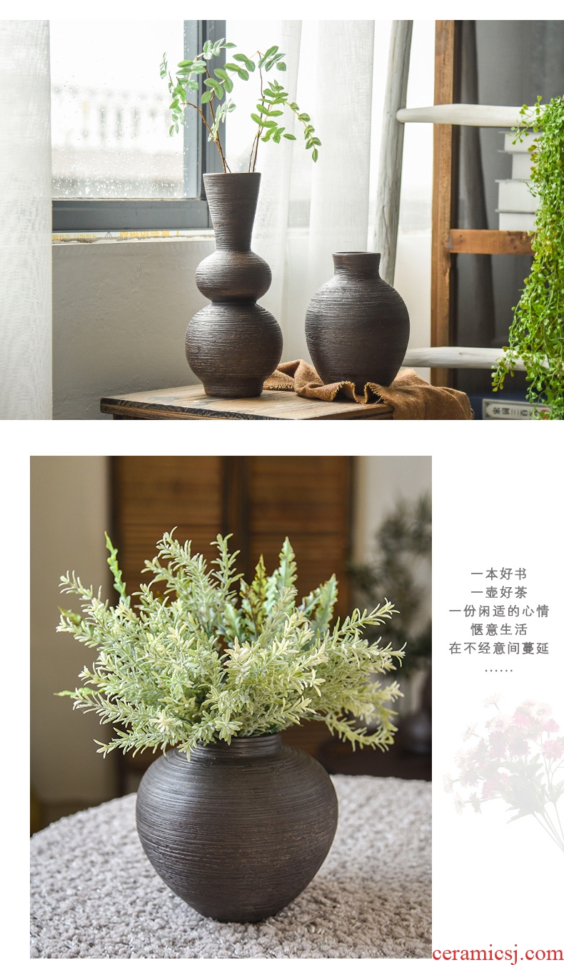 Jingdezhen ceramic mesa floret bottle coarse pottery zen Chinese style restoring ancient ways in dry flower is placed the living room table decorations