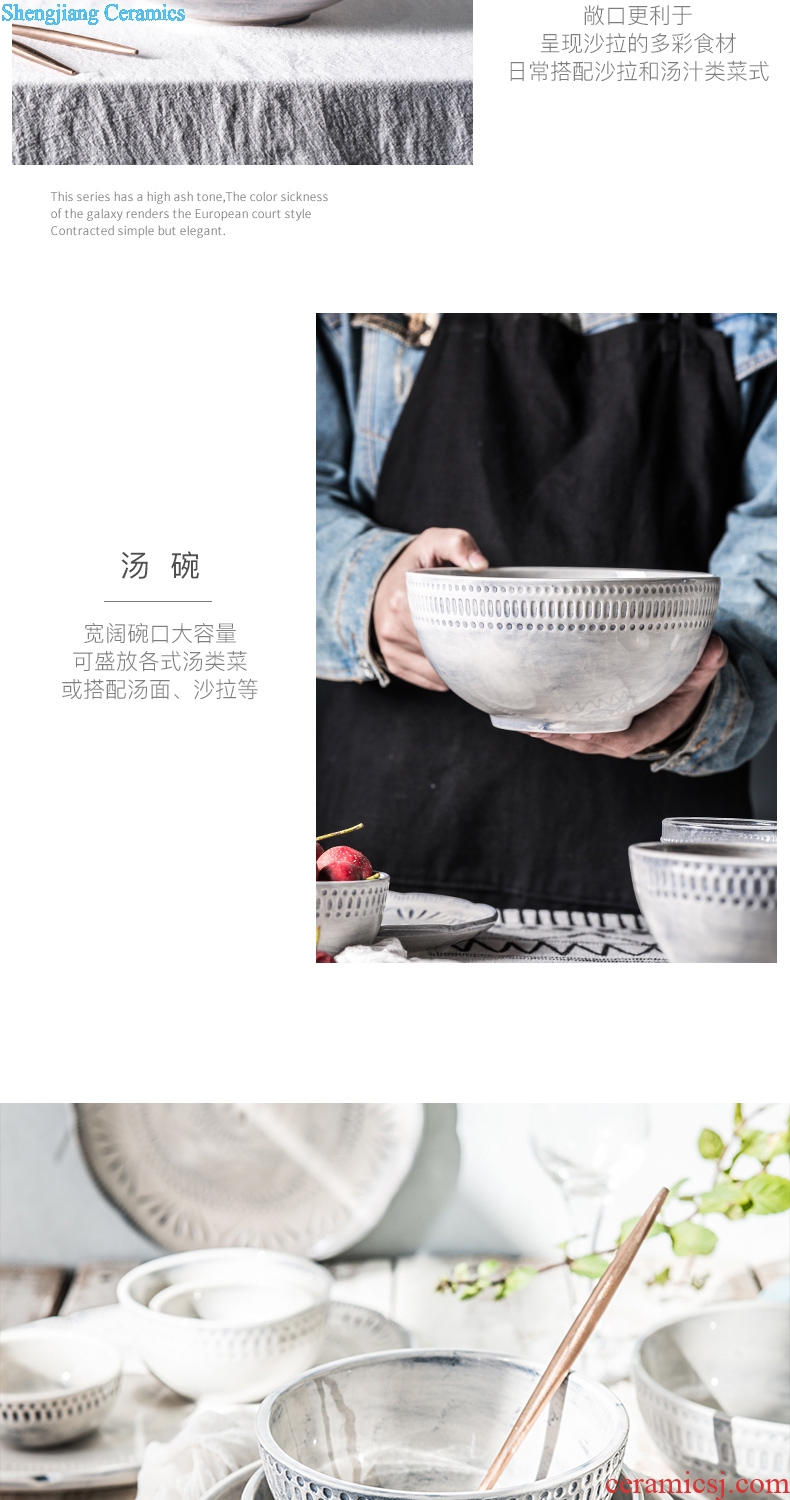 Million jia web celebrity ins ceramic tableware dishes creative household Nordic tableware moved into gift set the Louvre