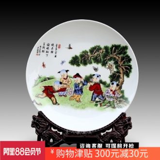 Jingdezhen lad hang dish decorative plate ceramic wall of setting of modern home furnishing articles, decorative desk mesa