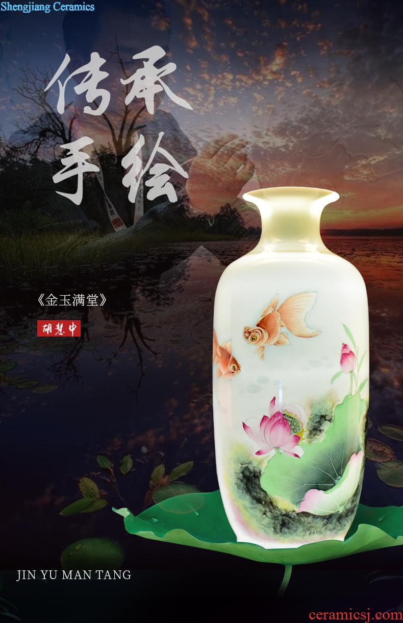 Jingdezhen ceramics new Chinese hand-painted dried flower vases, flower arrangement bedroom household furnishing articles the sitting room porch decoration