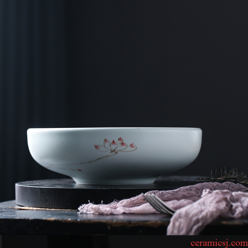 Household ceramic iron rice bowl footed bowl against the Japanese contracted retro rainbow noodle bowl bowl bubble rainbow noodle bowl bowl for dinner