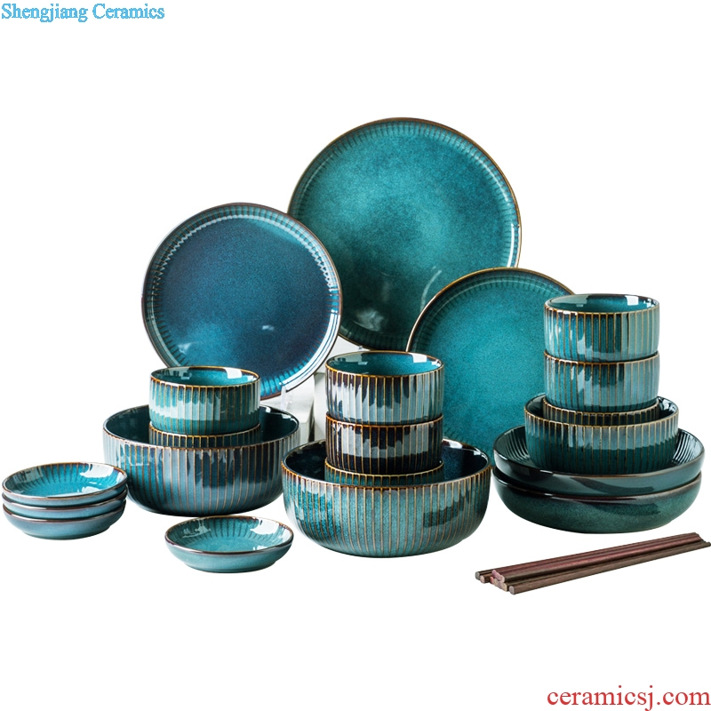 Million fine ceramics tableware contracted restoring ancient ways northern dishes dishes set good-looking household Japanese literary bowl chopsticks