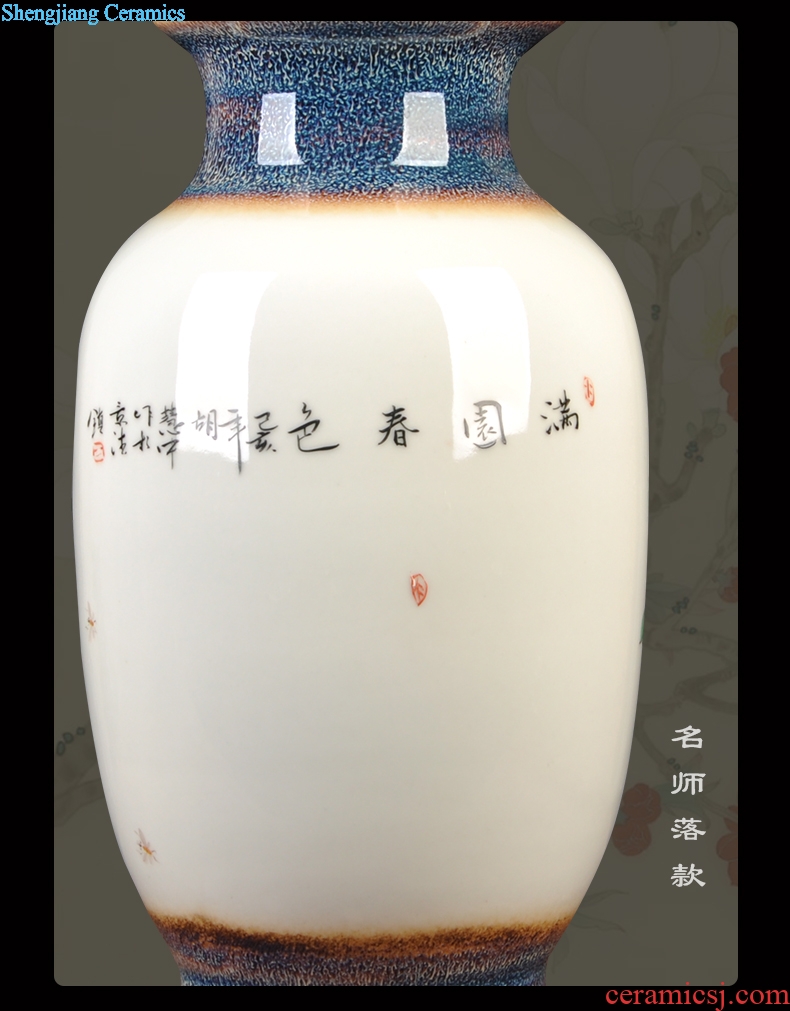 Jingdezhen ceramics new Chinese hand-painted dried flower vases, flower arrangement bedroom household furnishing articles the sitting room porch decoration