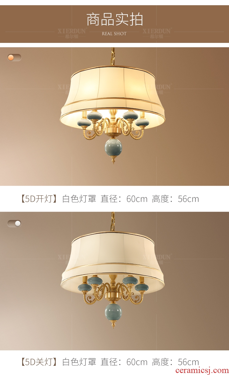 Hilton full copper ceramic pendant restaurant dining room bedroom lamp contracted rural retro atmosphere of lamps and lanterns