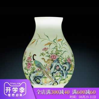 Jingdezhen ceramics vase dry flower arranging wide mouth lucky bamboo new Chinese style household wine sitting room adornment is placed