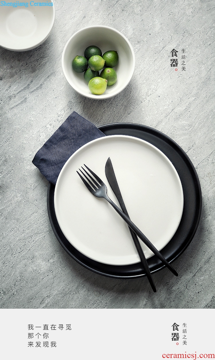 Ijarl Japanese ceramic creative household utensils flat steak western breakfast dish dish dish dish dish plate