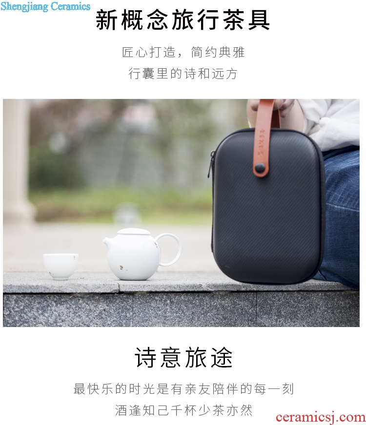 JingDe clouds in the distance travel ceramic tea six woolly portable travel car indoor and outdoor tea