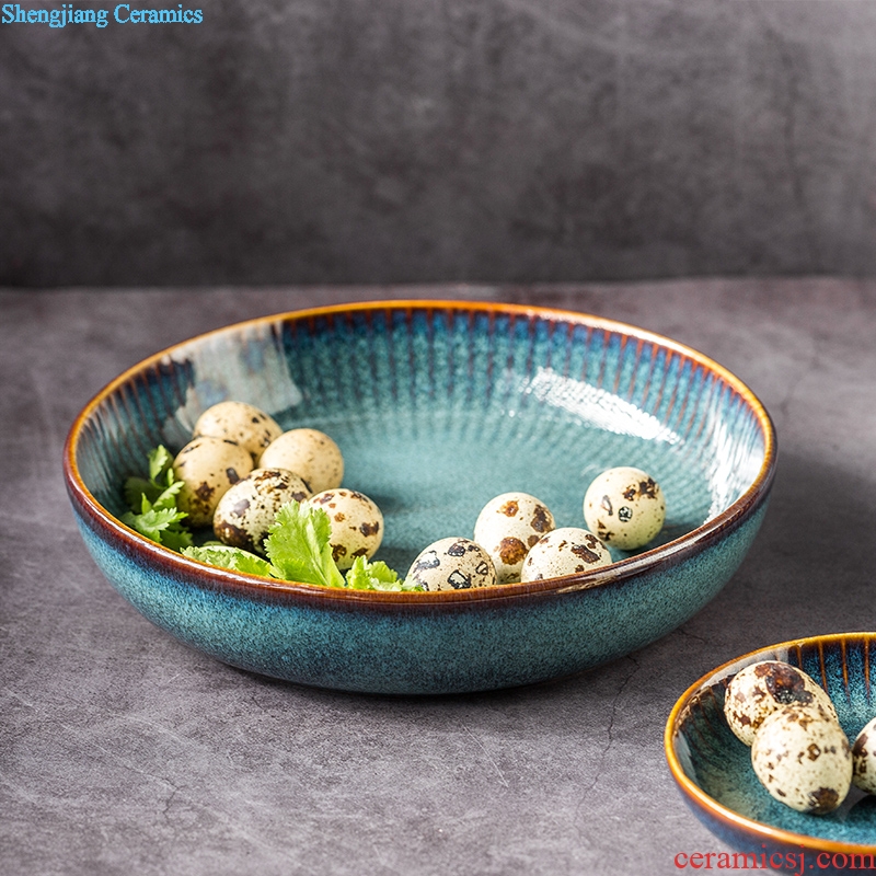 Ijarl million jia Nordic creative household ceramic fruit bowl of single variable glaze starlight 8.25 -inch salad bowl