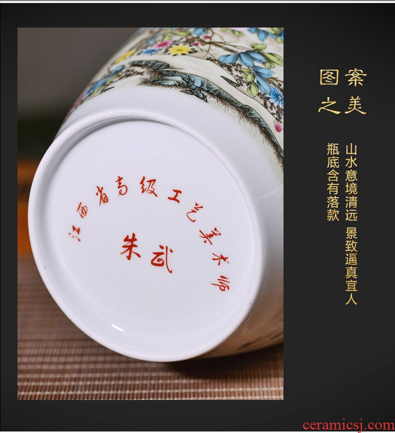 Jingdezhen ceramics vases, flower arrangement sitting room place famille rose porcelain insulator thin foetus modern home decoration decoration