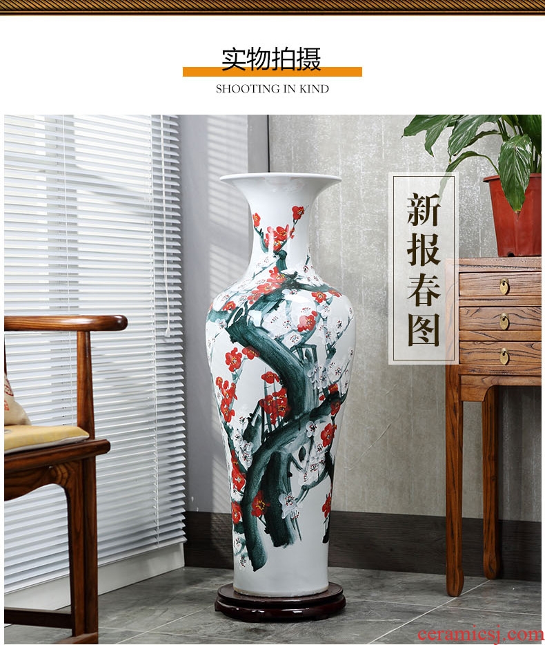 Jingdezhen ceramics of large vases, hand-painted potted european-style flower arrangement sitting room adornment is placed in porch sweets