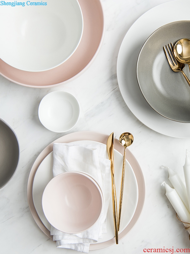 Million fine dishes suit Nordic ins web celebrity dish bowl plate tableware suit household wedding gift box ceramic bowl chopsticks