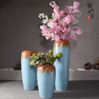 Jingdezhen ceramic european-style hotel villa porch sitting room of large vase flower flower decoration flower arranging furnishing articles