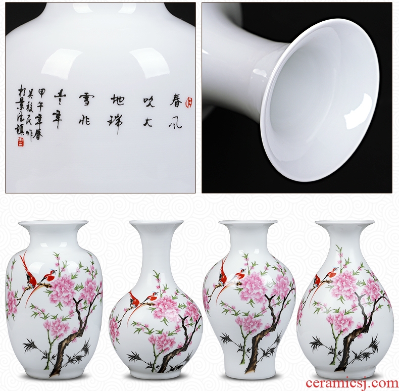 Jingdezhen ceramics floret bottle home furnishing articles dried flower arranging flowers Chinese style living room TV cabinet handicraft