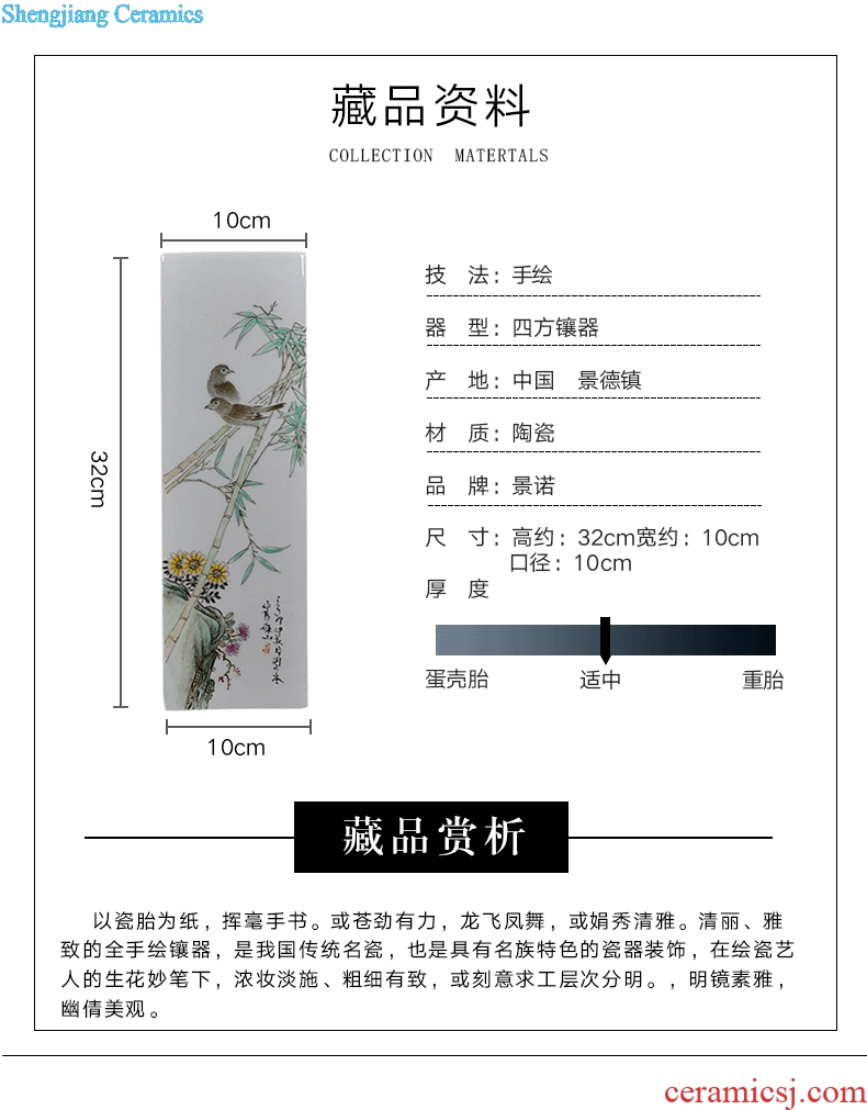 Jingdezhen ceramics new Chinese antique hand-painted quartet set brush pot painting and calligraphy tube study office furnishing articles set