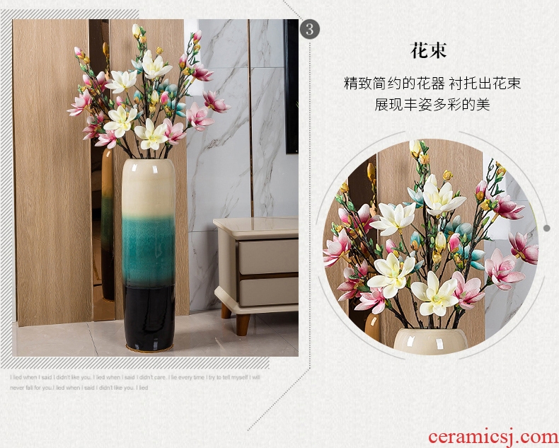 Jingdezhen ground vase large-sized ceramic dry flower is placed contemporary and contracted sitting room of Chinese style porch decoration flower arrangement