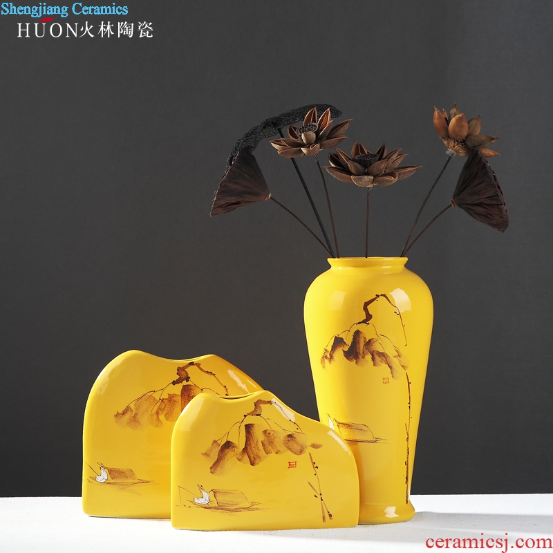 Chinese zen vase jingdezhen ceramic contemporary and contracted home sitting room adornment furnishing articles furnishing articles dried flowers flower arrangement
