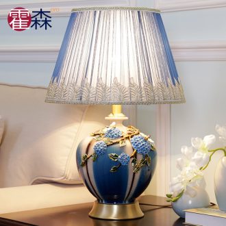 American bedroom berth lamp example room blue enamel color restoring ancient ways creative ceramic desk lamp the sitting room is blue and white porcelain lamp