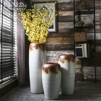 Retro ground vase do old large sitting room flower vase handmade ceramic POTS creative household decorative furnishing articles