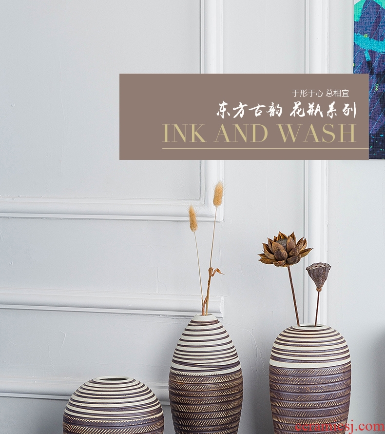 Jingdezhen ceramic vase manual flower arranging flower pot contemporary and contracted home sitting room dry flower arranging flowers mesa furnishing articles