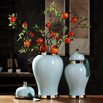 New Chinese jingdezhen blue tank general furnishing articles sitting room porch mesa table flower between example club floral organ