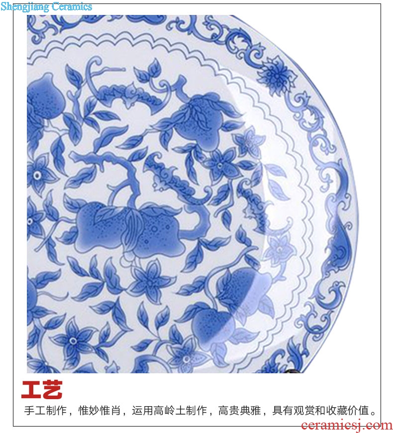 The sitting room of Chinese style household art scene, jingdezhen ceramics plate dragon QingHuaPan creative gifts