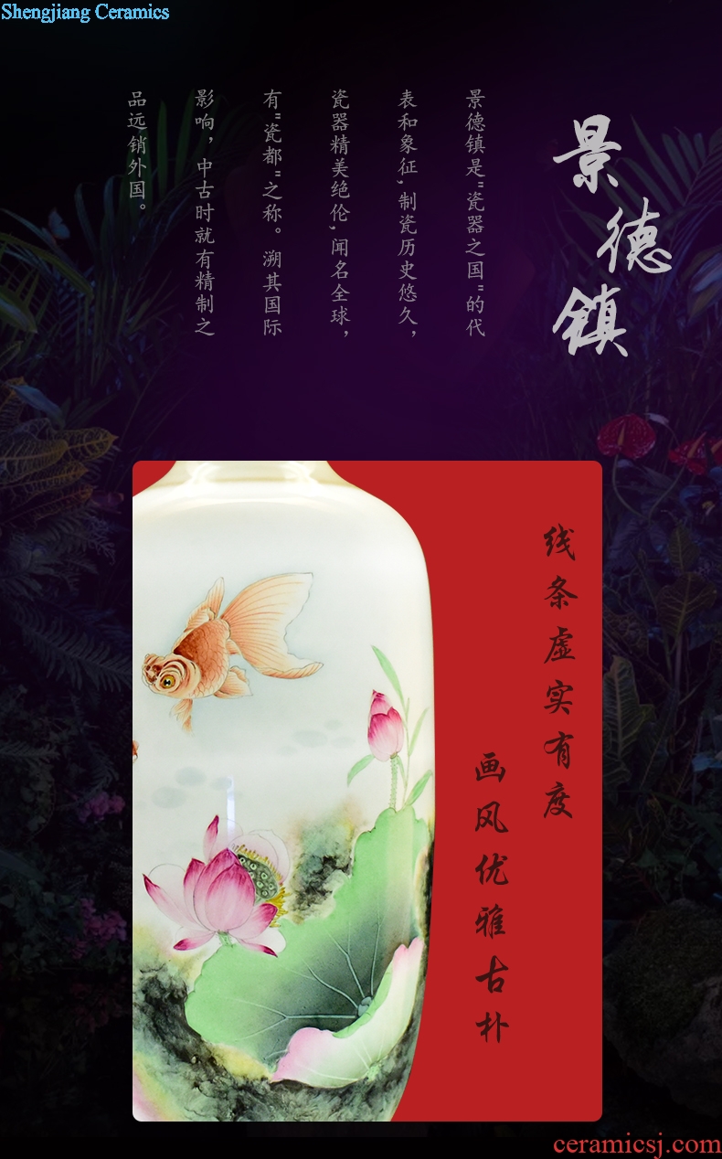 Jingdezhen ceramics new Chinese hand-painted dried flower vases, flower arrangement bedroom household furnishing articles the sitting room porch decoration
