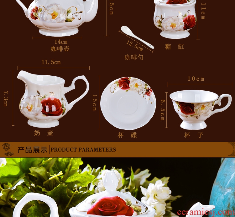 Ceramic coffee cup suit European contracted phnom penh bone porcelain coffee cup tea cups and saucers afternoon tea set