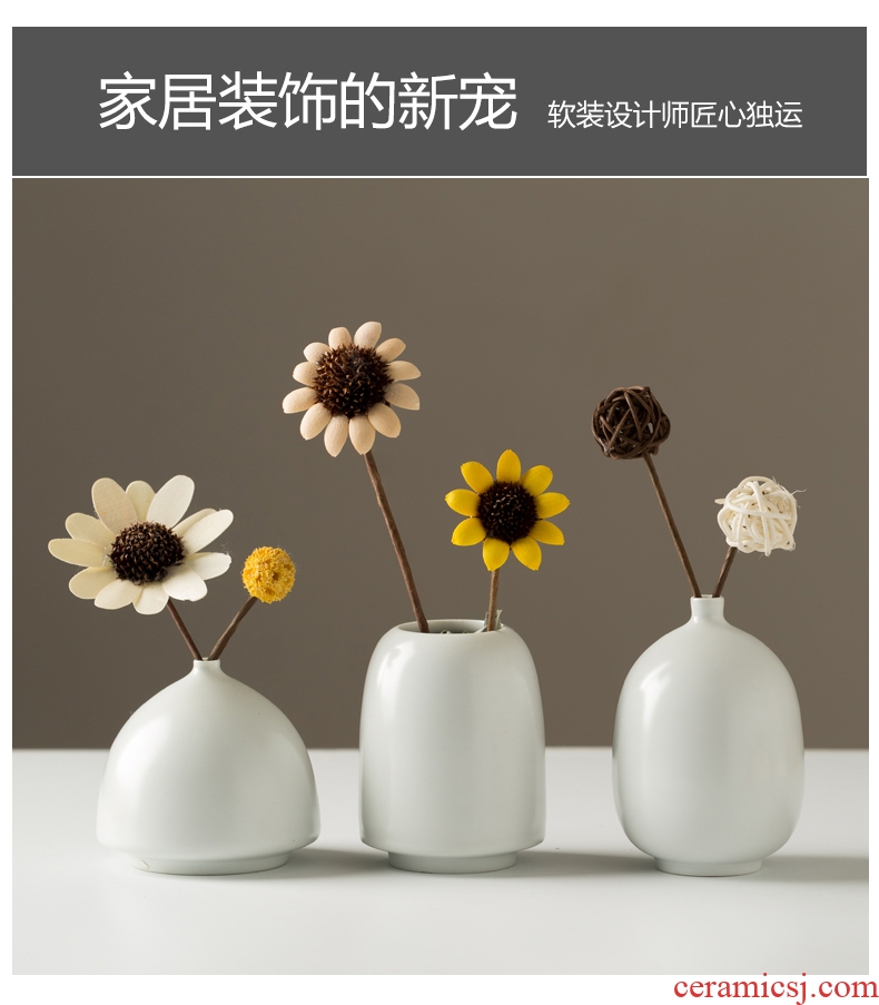 Jingdezhen vase furnishing articles contemporary and contracted sitting room table flower arranging dried flower decoration decoration Nordic household ceramics