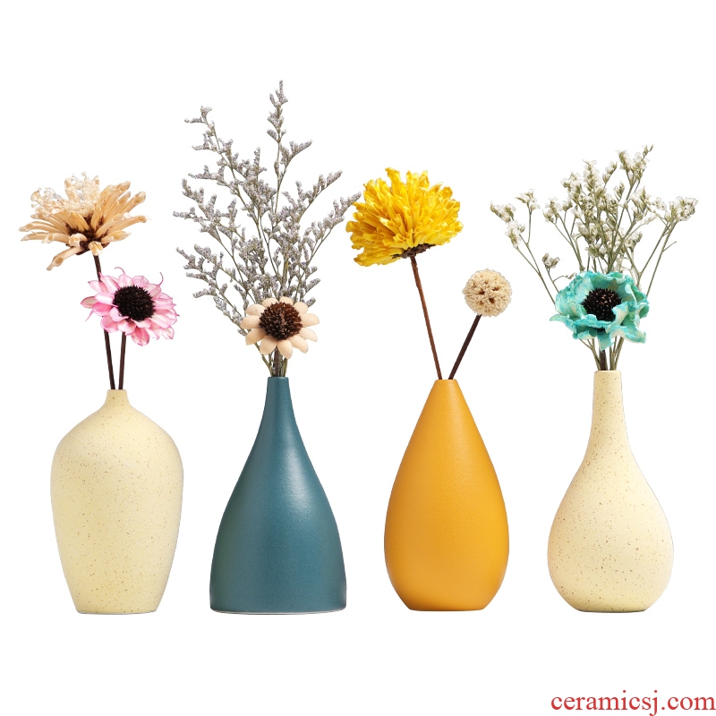 Ceramics floret bottle Nordic dried flowers decorative furnishing articles household act the role ofing is tasted contemporary and contracted light luxury living room table flower arrangement